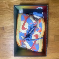 Nike Dunk 1985 High Top Orange Acid Wash Leather Sneakers DD9404-800