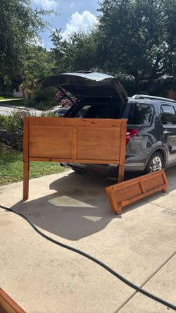 Queen bed with headboard and footboard