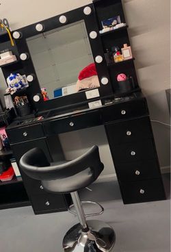 Vanity Desk W/ Mirror and Chair