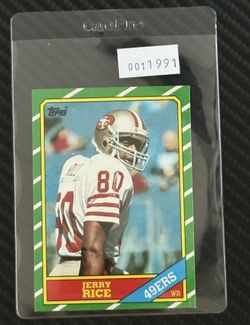 1986 Topps Jerry Rice 1986 Topps RC #161 High Eye Appeal Vintage Rookie