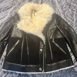 Women’s Faux Fur Leather Jacket 