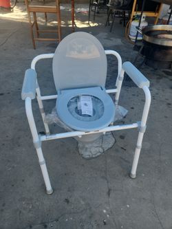 Guardian 3-in-1 Bedside Commode Chair with Elongated Seat, Steel Folding Frame, 7.5 Quart Bucket, 350 lb Weight Capacity, Clip-on Toilet Seat