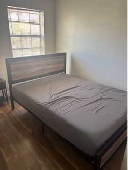 Queen size mattress with bed frame