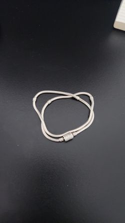 Pandora Double Wrap W/ Barrel Clasp Snake Chain Bracelet