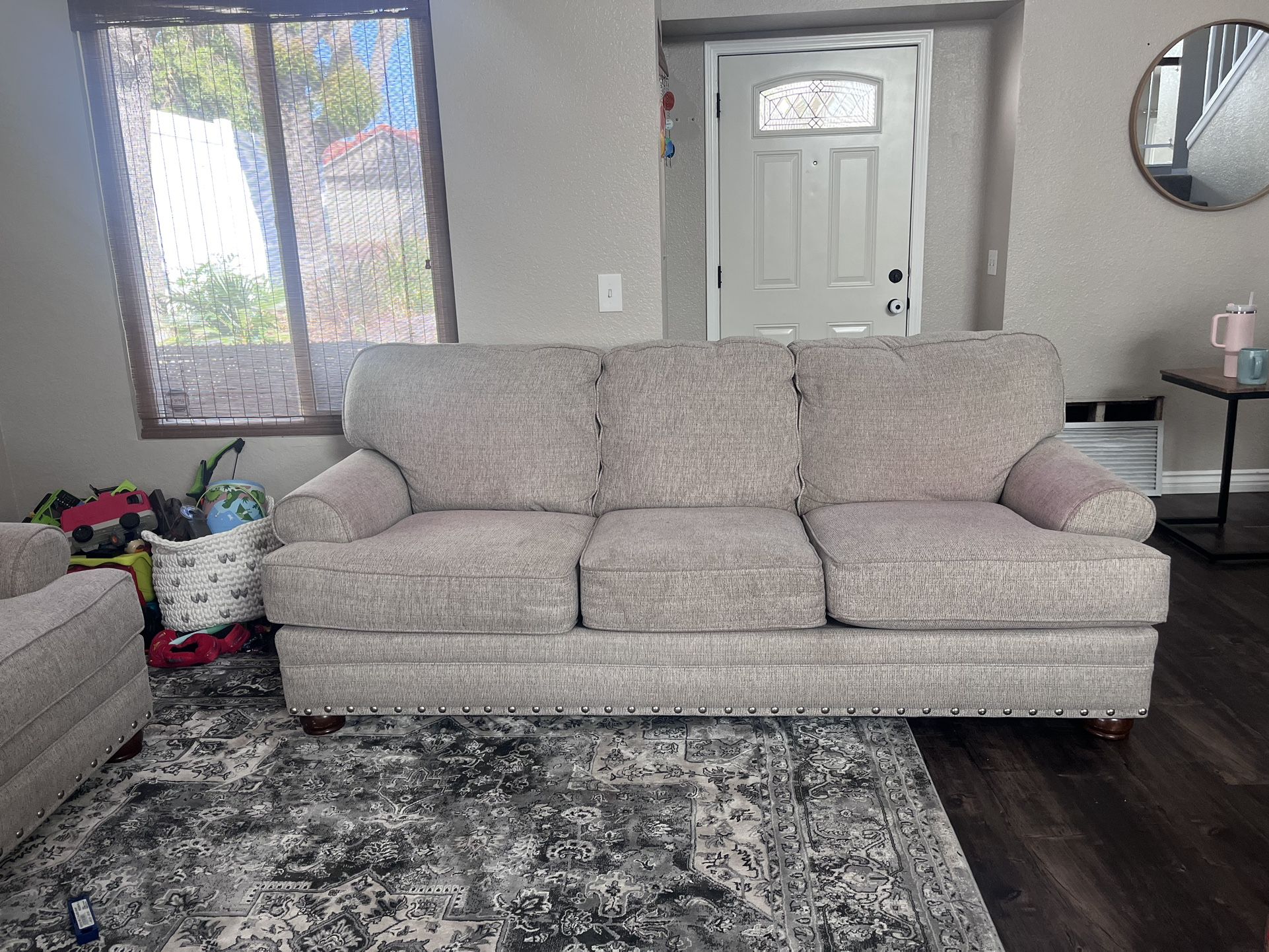 Charleston Beige 90" Sofa & 2 Chairs (Used)
