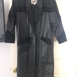 Genuine Leather Women’s Long Coat - Medium