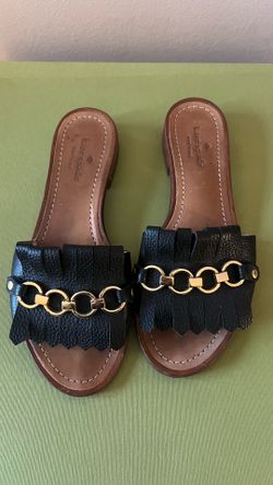 Size 8M Kate Spade “Brie” Black Leather Sandals