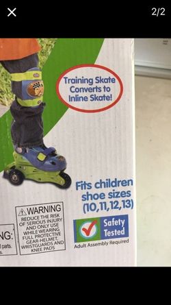 Training skates size fits 10,11,12,13