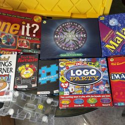 8 Box Games-$5 ea or 8 for $35& 1 Plastic 3-Compartments Cards Holder w/Rubber Feet-$3