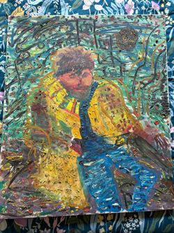 Original Textured Abstract Figurative Painting – Colorful Contemporary Art