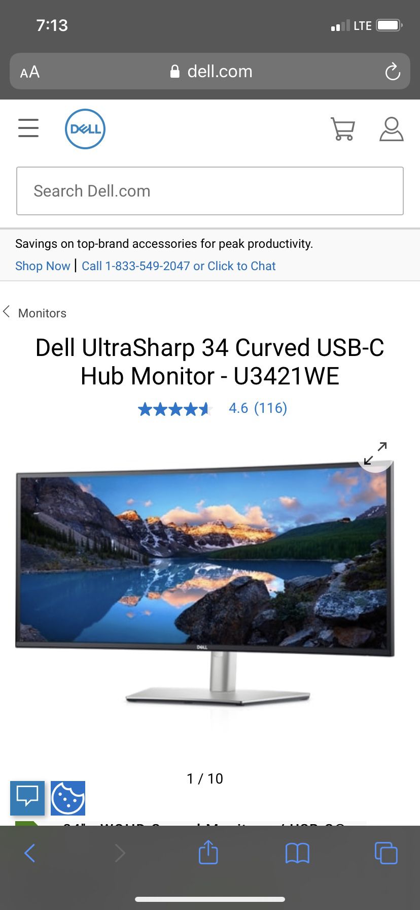 Dell UltraSharp 34 Curved USB-C Hub Monitor Brand New In Box