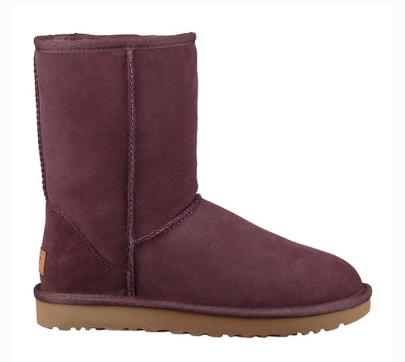 UGG 5825 Australia Classic Short II Suede Shearling Boots Size 7 -  Port 