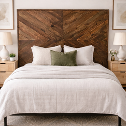 Handmade Queen Wood Headboard – Chevron / Herringbone