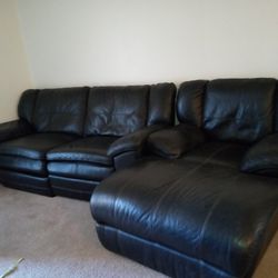 Blk Reclining Couch 