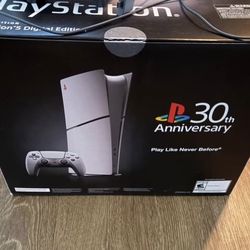 Up for sale is a like new PlayStation 5 30th Anniversary Console with controller and all that originally came with it 