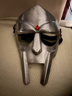 MF DOOM Metal Face Mask with Red Gem