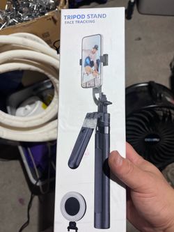 Auto Face Tracking Tripod 360 Rotation, 70.9" Phone Tripod for iPhone w/Fill Light, Selfie Stick