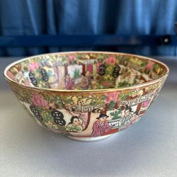 Vintage Chinese Porcelain Rose Bowl