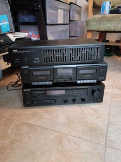 Yamaha EQ-70 Equalizer, Sony Dual Cassette Deck & Sony AV Receiver Bundle