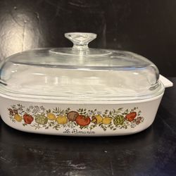 Vintage 1979 CorningWare Spice of Life Le Romarin Casserole Dish with Lid 