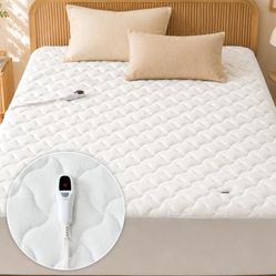 Queen Heated Mattress Pad, Coral Fleece, Dual Control, 10 Heat Settings
