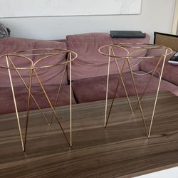 Pair Of Gold Plant Stands 