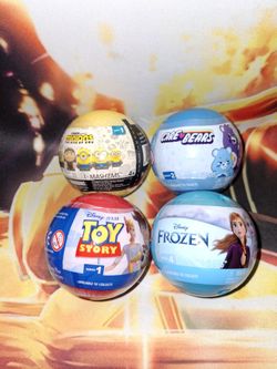 MASH'EMS LOT OF 4 BLIND BALL TOY, FROZEN, TOY STORY, MINIONS, CAREBEAR...NEW...SMOKE FREE HOME...$7 EACH YOUR CHOICE