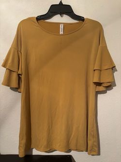 Mustard Yellow Ruffle Sleeve Top