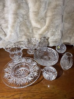 Waterford Crystal 8-Piece Collection – Vases, Bowl, Globe, Tray & Candleholder