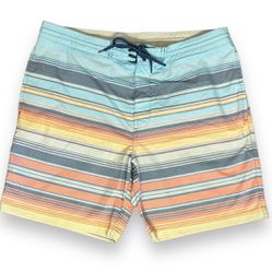 ROWM SWIMWEAR Swim Trunks 38” Multicolor Board Shorts NWOT Machine Washable