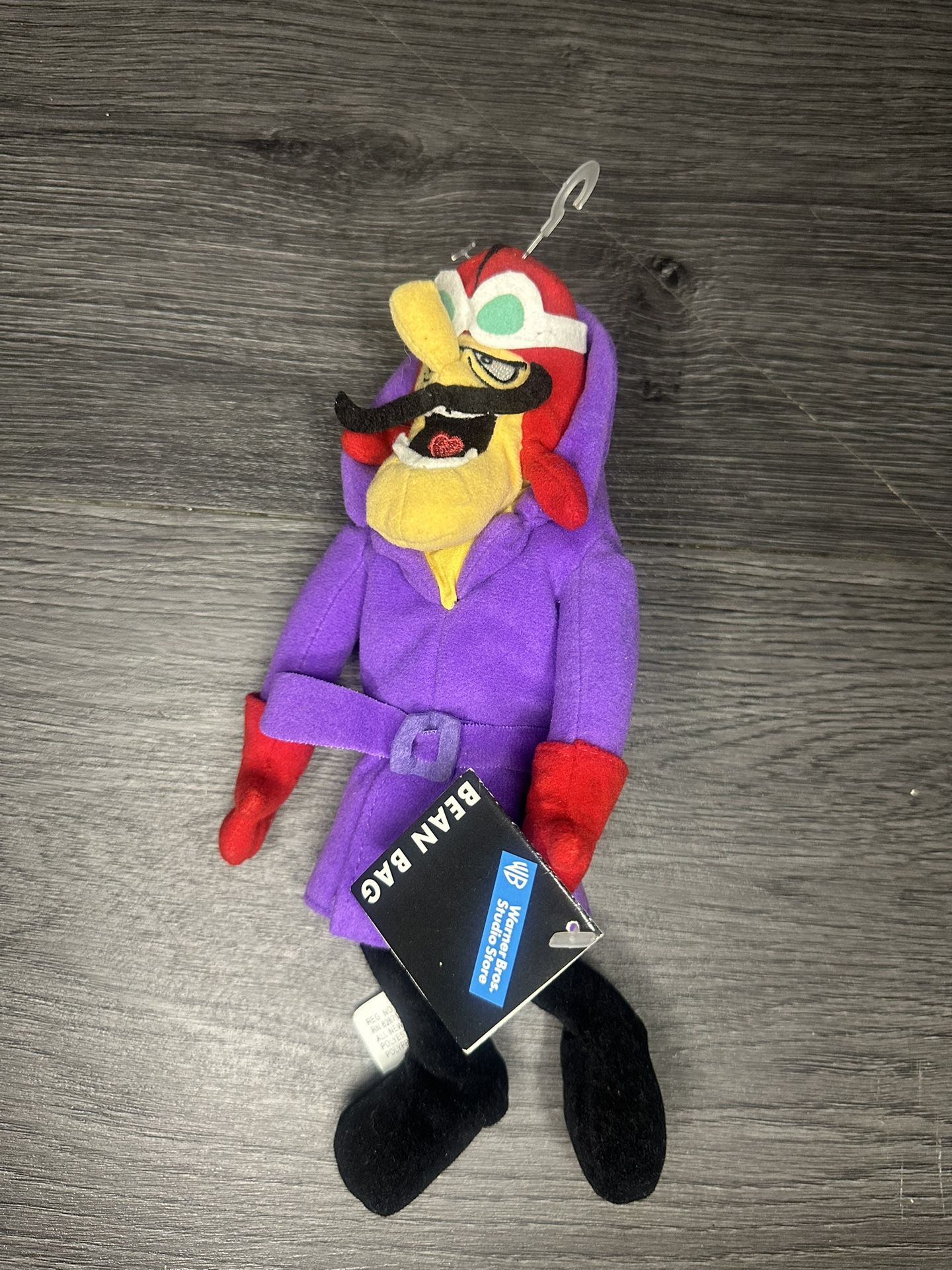 Warner Brothers Studio Store 1999 Hanna Barbera DICK DASTARDLY 9" Bean Bag Plush