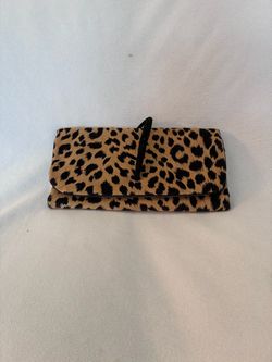 Vintage Dior Leopard Makeup Bag / Travel Roll Up