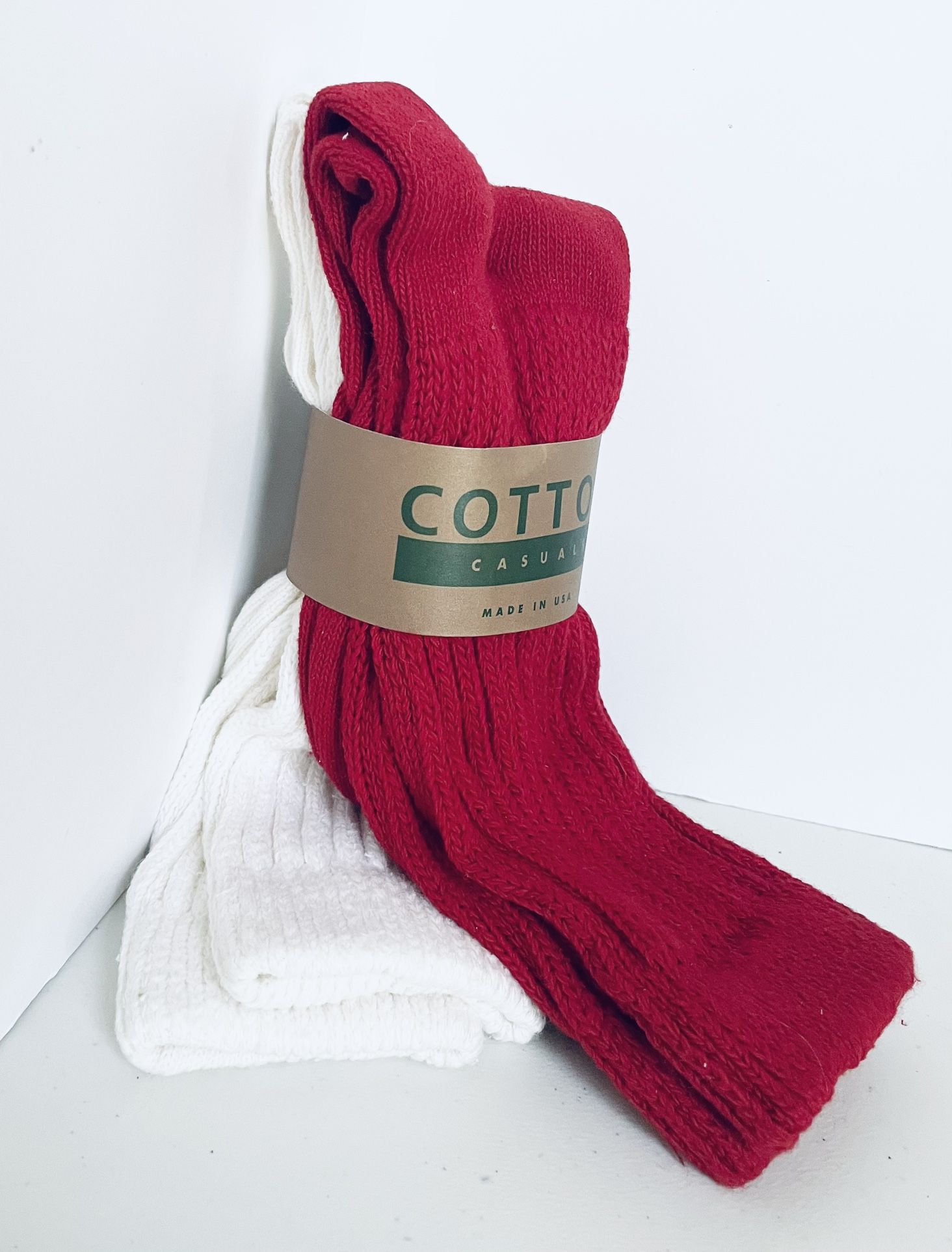 Cotton Casuals Socks, 2 Pair, Size 9-11, NWT