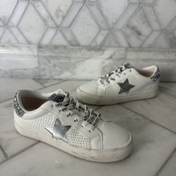 Size 7.5 Vintage Havana White with Silver Detail Sneakers