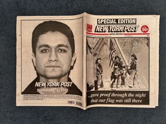 Vintage New York Post newspaper after the towers fell