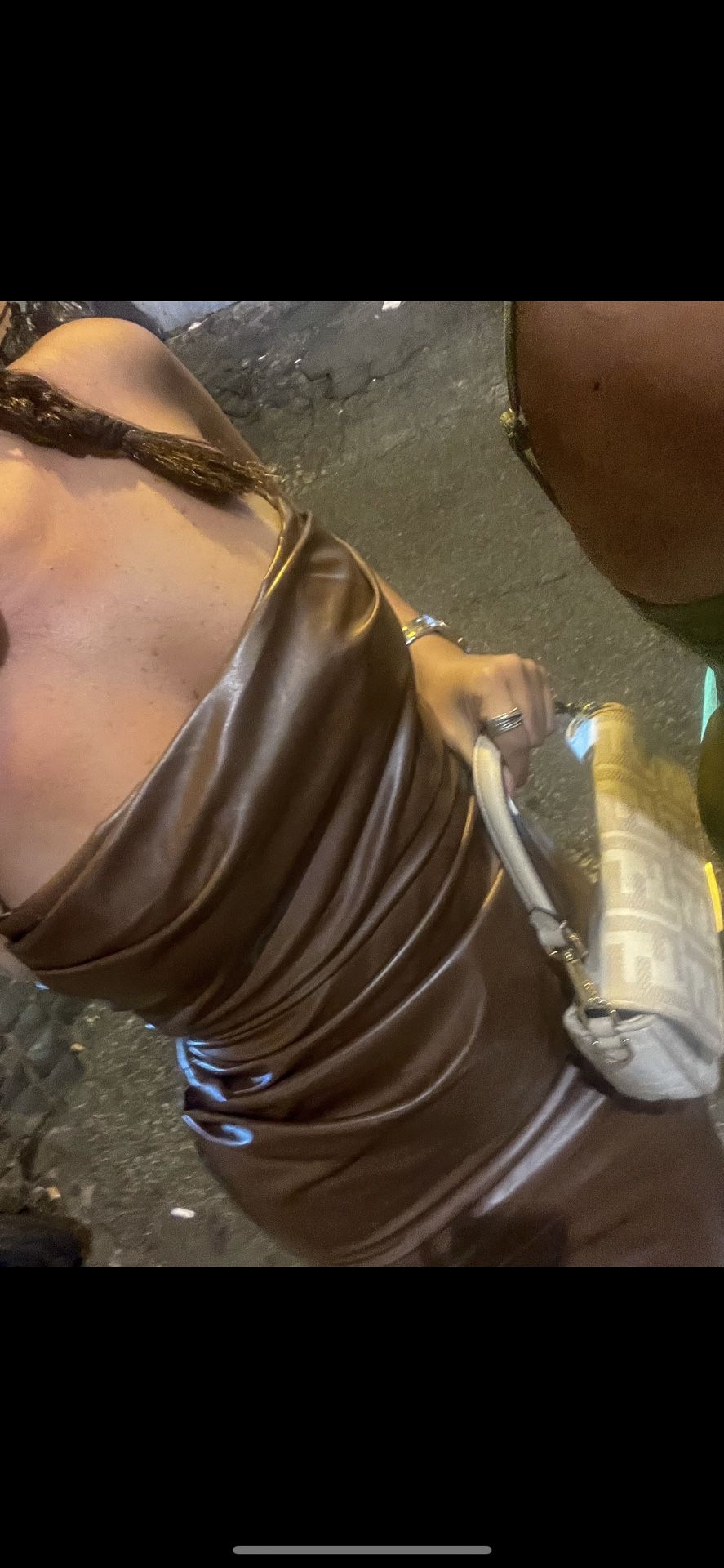 Brown Leather classic dress