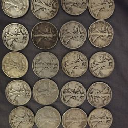 Walking liberty half dollars. 
