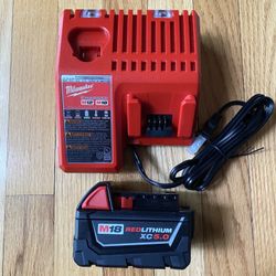 Milwaukee M18 18-Volt Lithium-Ion XC Starter Kit with One 5.0Ah Battery and Charger