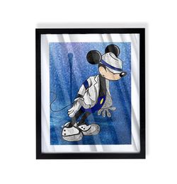 Mickey Mouse Michael Jackson Smooth Criminal custom art on black frame