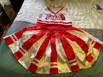 Red and White Cheerleader Costume Set