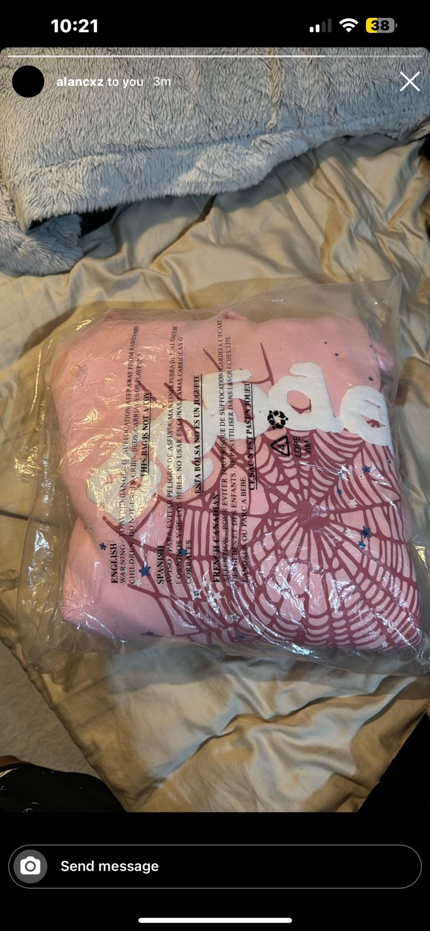 Size medium brand new sp5der hoodie