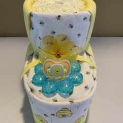 Bootie Diaper Cake - Yellow