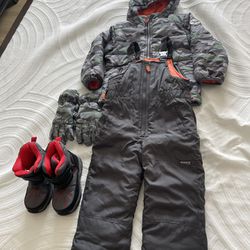 Snow Clothes For Boy 4 T With Snow Boot Size 12