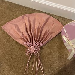 Beautiful!!! Satin Mauve Victorian Fan With Roses 
