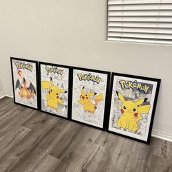 Wall Art Pokemon Set Of 4