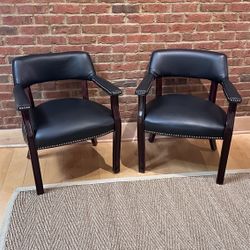 Two Leather Office Chairs 