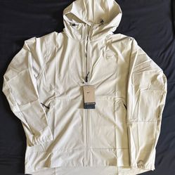 Nike Windbreaker Jacket Men's Hooded Full-Zip Beige Size L FB7551-251