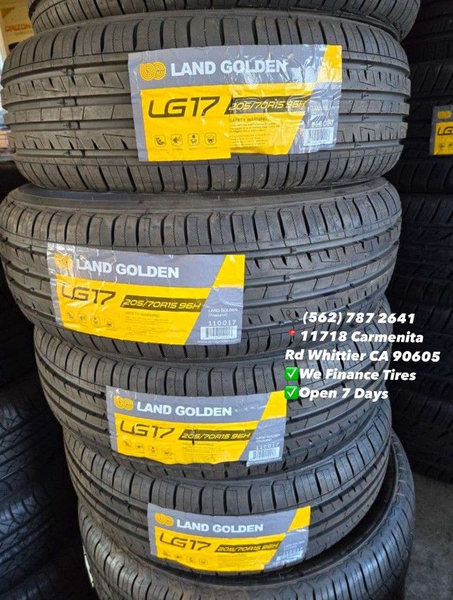 205/70R15 Land Golden Set of Tires Installed and Balanced Set de Llantas Nuevas Instaladas y Balanceadas