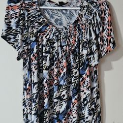 2X Style & Co Multicolor Patterned Women's Top
