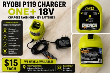 Ryobi P119 18V ONE+ Battery Charger – OEM